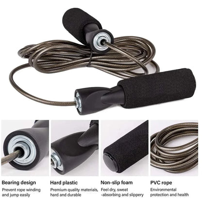Adjustable Length Steel Wire Jump Rope Speed Skipping Workout Fitness Kids Adults Sport Portable Exercise Training Equipment