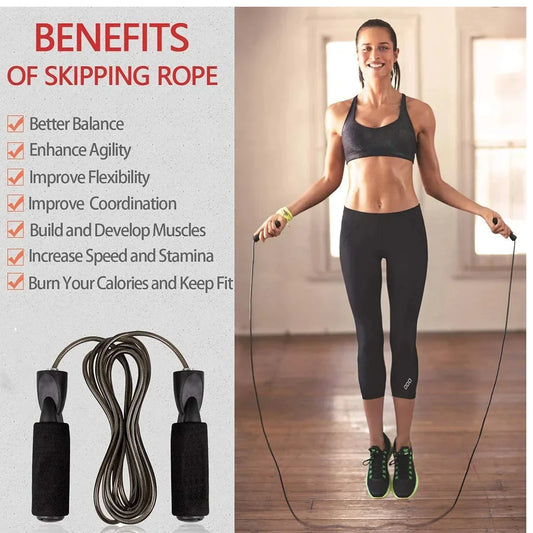 Adjustable Length Steel Wire Jump Rope Speed Skipping Workout Fitness Kids Adults Sport Portable Exercise Training Equipment
