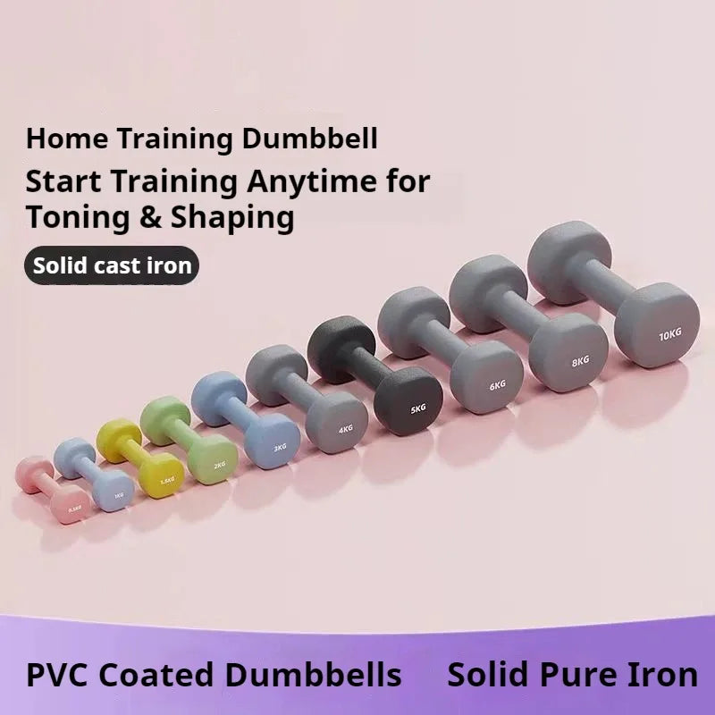 1Pc Dipped Dumbbells 0.5-1.5Kg Fitness Dumbbell Women Teens Children Cast Iron Mini Portable Dumbbells for Home Office Gym